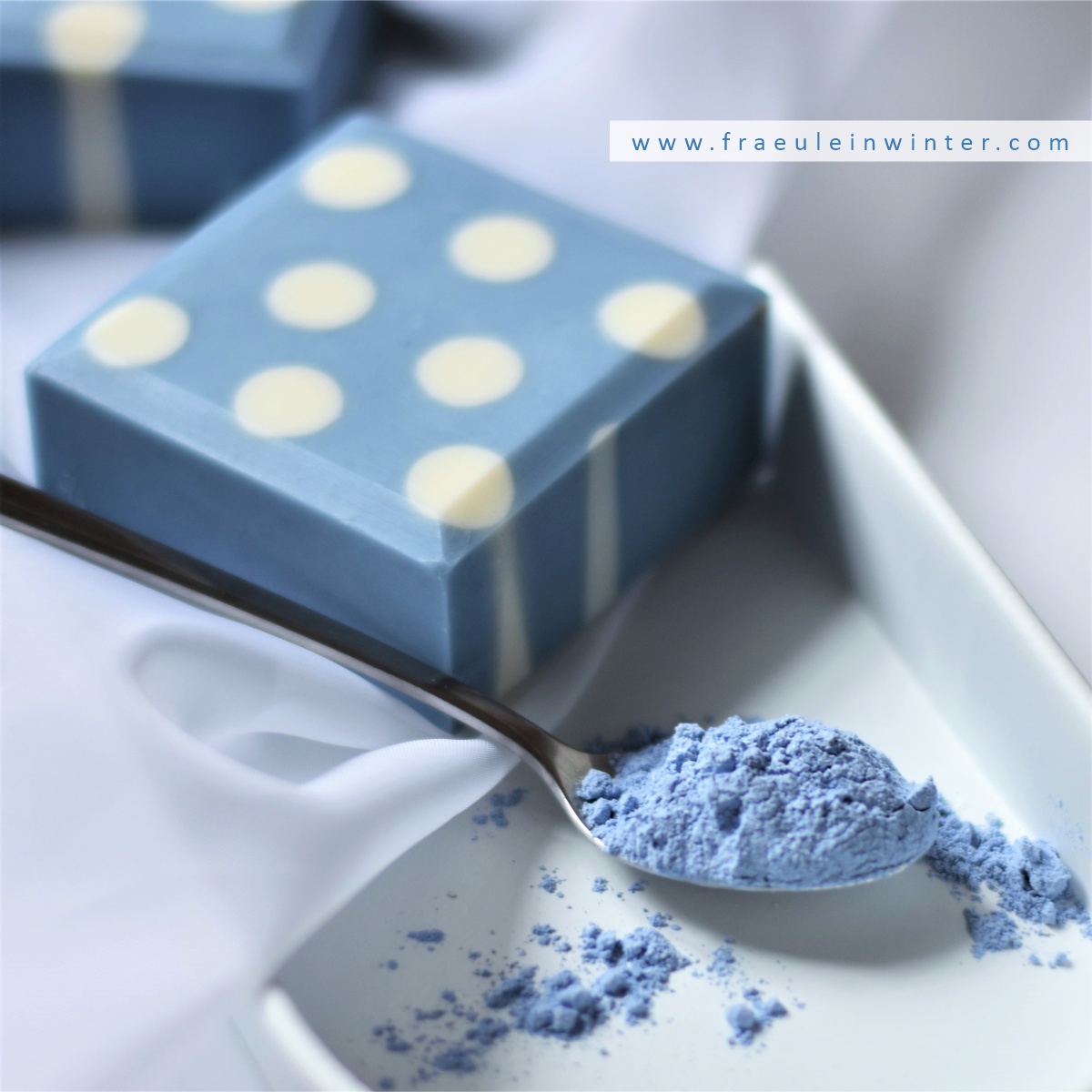 Polka Dots Soap with blue Clay